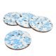Round Wood And Resin White Terrazzo Coasters Set of 4